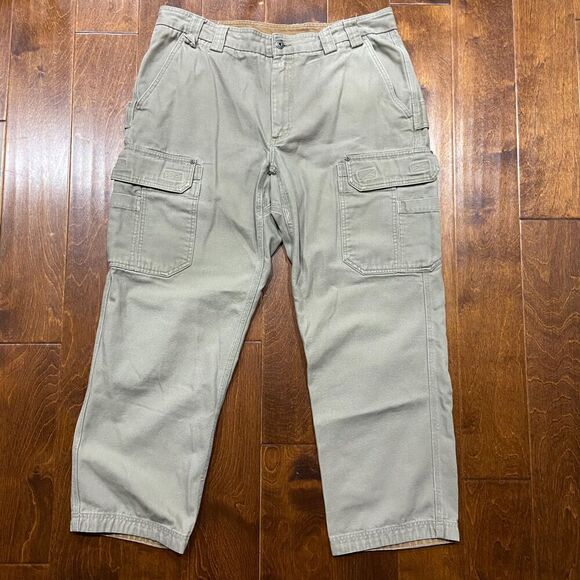 Duluth Trading Company Vtg Workwear Cargo Canvas Cotton Tan Pants Men's 40 x 32 - Picture 3 of 8